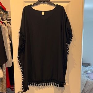 Black Tassel Swim Cover-Up